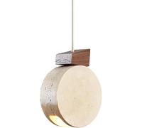 ladies jewellery Japanese Wabi-sabi Style Beige Travertine Kitchen Island Pendant Light Nordic Creativity Cream Wind Bedside Small Hanging Lamp Minimalist Round Wood Chandelier For Bedroom Bar