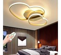 ladies jewellery Love Heart Ceiling Lamp Acrylic Pendant Light Dimmable with Remote Control Gold Finish for Children's Room and Bedroom Decoration 50cm [Energy Class A++] necklace