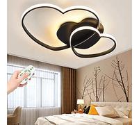 ladies jewellery Love Heart Dimmable Ceiling Light with Remote Control Black Acrylic Lampshade Pendant Light for Children's Room and Bedroom Chandelier 50cm Energy Class A++ necklace
