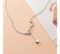 ladies jewellery Love Sterling Silver Infinite Chain Heart Pendant Short Necklace For Women Sivler 925 Jewelry Gift teen girl gifts