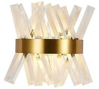 ladies jewellery Mirror Front Light Brass Glass Sconces LED Gold Mount Modern Crystal Lighting Fixture Compatible with Bedsides, Hallway, Living Room Bedside Wall Lamp (Color:3-Colored) teen girl