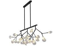 ladies jewellery Nordic Branch Sputnik Chandelier, Contemporary Rectangle Firefly Chandeliers Lighting 27-Lights Clear Glass and Polychrome Led G4 Indoor Island Lighting for Dining Room,Black,Warm