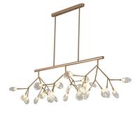 ladies jewellery Nordic Branch Sputnik Chandelier, Contemporary Rectangle Firefly Chandeliers Lighting 27-Lights Clear Glass and Polychrome Led G4 Indoor Island Lighting for Dining Room,Golden,Warm