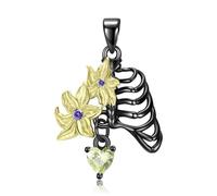 ladies jewellery Pendant 925 Sterling Silver Butterfly Moth Skull Scream Black Wings Chain Necklace For Girl Women Jewelry teen s