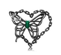 ladies jewellery Pendant 925 Sterling Silver Butterfly Moth Skull Scream Black Wings Chain Necklace For Girl Women Jewelry teen s