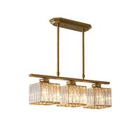 ladies jewellery Pendant Light Hanging Ceiling Light Modernism Square Clear Faceted Crystal Glass 3 Lights E26 Lighting for Dining Living Room Bedroom Hotel Restaurant, Color: Gold necklace