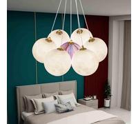 ladies jewellery Pendant Lights Ceiling Chandeliers, 3D Moon LED Chandeliers Lamp,Light necklace