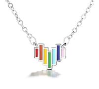 ladies jewellery Real 925 Sterling Fashion Sweet Romantic Colour Heart Love Clavicle Necklace For Women Wedding Party Jewelry teen girl gifts