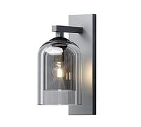 ladies jewellery Sconces Lights, 1 Metal Wall Mount Lamp Double Glass Shade, Modern Bathroom Vanity Light Brushed Finish Compatible with Hallway Kitchen Bedrooms Living Rooms (E26 Base) Black,C teen