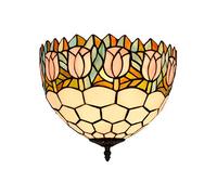 ladies jewellery Style Stained Glass Chandeliers 30CM European Stained Glass Restaurant Bedroom Tulip Celling lamp Aisle Corridor Glazed Countryside Ceiling Light necklace