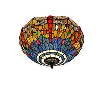 ladies jewellery Style Stained Glass Chandeliers 40CM Stained Galss Ceiling Lamp Blue Dragonfly Glass Fixture Indoor Ceiling Lamps and Lanterns for Bedroom Aisle Balcony Kitchen necklace