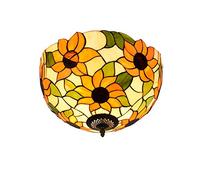 ladies jewellery Style Stained Glass Chandeliers 40CM Style Ceiling Lamp Sun Flower Glass Ceiling Light Fixture Indoor Ceiling Lamps and Lanterns for Bedroom Aisle Balcony Kitchen necklace