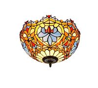 ladies jewellery Style Stained Glass Chandeliers 40CM Style Stained galss Ceiling Lamp Blue Parrot Glass Fixture Indoor Ceiling Lamps and Lanterns for Bedroom Aisle Balcony Kitchen necklace