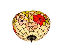 ladies jewellery Style Stained Glass Chandeliers 40CM Style Stained galss Ceiling Lamp Pink Redcolor Morning Glory Glass Indoor Ceiling Lamps and Lanterns for Bedroom Aisle Balcony Kitchen necklace