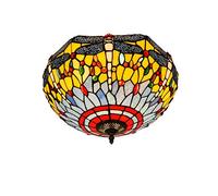 ladies jewellery Style Stained Glass Chandeliers 40CM Style Stained galss Ceiling Lamp Yellow Dragonfly Glass Fixture Indoor Ceiling Lamps and Lanterns for Bedroom Aisle Balcony Kitchen necklace