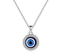 ladies jewellery Turkish Bracelets 925 Sterling Silver Blue Enamel Evil Eye Necklace For Women Man Jewelry s teen girl