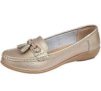 Ladies Jo & Joe LR Nautical Loafer Flatform Shoes Gold UK 4