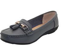 Ladies Jo & Joe LR Nautical Loafer Flatform Shoes Grey UK 6
