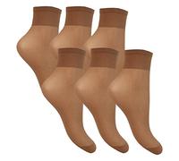 Ladies Joanna Gray Sheer 15 Denier Everyday Anklets (6 Pair Pack) (Chiffon)