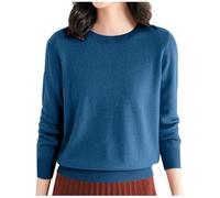 Ladies Jumpers for Women Uk, Women`s Crewneck Jumper Pullover Long Sleeve Sweaters Colour Clash Women's Knitwear Women's Jumpers Crew Neck Knitted Jumper Women Pullover for Ladies