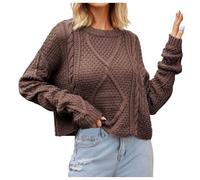 Ladies Jumpers for Women Uk, Women's Jumper Crewneck Color Block Long Tunic Top Knit Casual Cotton Round Neck Ladies Jumpers Crew Neck Knitted Jumper Women Tops Autumn Winter