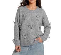 Ladies Jumpers,French Design Pullover Sweater Elegant Bow Knot Top Soft Comfortable Casual Blouse For Daily Wear