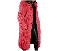 Ladies Jumpers Size 16 Sweater Pocket Hood Size Women Cardigan Breasted Large Long Single Sleeves Coat Women's Coat Ladies Jumpers Size 16 Sales Daily Essentials Autumn Winter Christmas Women Sweaters