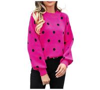 Ladies Jumpers Warm, Women's Winter Casual Long Sleeve Polka Knit Pullover Sweater for Cozy Comfort and Stylish Layering
