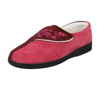 Ladies Jyoti Embroidered Slippers Julie W15-191 - Burgundy/Fuchsia - UK 4