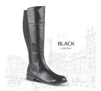 Ladies Knee High Boots Leather Cipriata Wide Calf Memory Foam Fleece Lining