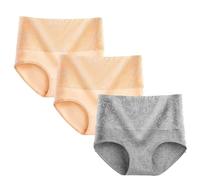 Ladies Knickers Breathable Underwear Soft Panties 3pcs Hot High Waist Ladies Ladies Sexy Postpartum Tummy Tucking And Hip Lifting Bladder Support for Women Underwear (Grey, XXXXXL)
