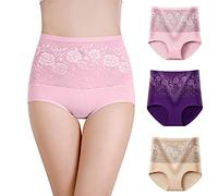 Ladies Knickers Seamless Panties Cotton Briefs 3 Pack Mixed Color Women's Cotton High Waisted Underwear Lane Dress 22/24 (Blue, XL)