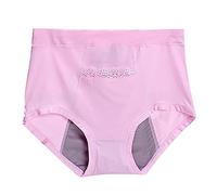 Ladies Knickers Seamless Panties Cotton Briefs Women's Large Textile Underwear Pocket For Menstruation Warm Baby High Waist Anti Side Leakage Big Aunt Sanitary Emergency Underpants for Women (Pink, L)