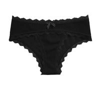Ladies Knickers Seamless Underwear Cotton Panties Women's New Lace Lace Half Package Buttocks On The Support Breathable 2024 Women's Women's Briefs 9 (Black, S)