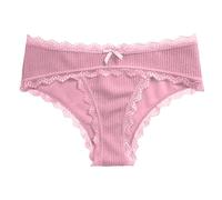 Ladies Knickers Seamless Underwear Cotton Panties Women's New Lace Lace Half Package Buttocks On The Support Breathable 2024 Women's Women's Briefs 9 (Pink, S)