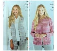 Ladies Knitting Pattern Lace Hem Waistcoat and Cardigan in Island Beaches DK King Cole 5609