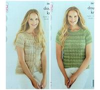 Ladies Knitting Pattern Short Sleeve Lace Cardigan and Jumper in Island Beaches DK King Cole 5610