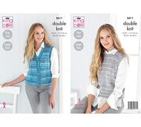 Ladies Knitting Pattern Waistcoat and Jumper in Island Beaches DK King Cole 5611