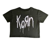 Korn Crop Top T Shirt Still A Freak Band Logo Official Womens Green M