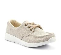 Ladies' Lace-Up Moccasins - Beige Size 4