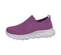 Ladies Laceless Casual Shoes,Women's Slip in Casual Sneakers,Hands Free Slip On Sneakers Arch,Mesh,Easy to Put On and Take Off,for Athletics Jogging Fashion Leisure Work Training Purple