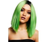 Smiffys Fever Kylie Wig, Two Toned Blend, Lime Green