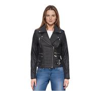 Ladies Leather Biker Real Lamb Nappa Vintage Gothic Buckle Jacket
