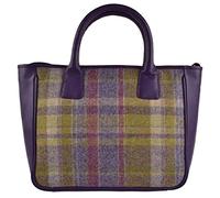 Ladies Leather & British Tweed Grab Bag by Mala; Abertweed Collection Handbag