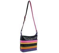 Ladies LEATHER Colourful Cross Body Shoulder Bag by Ili New York Stripes