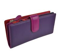Ladies Leather Tabbed Purse/Wallet by Golunski; Graffiti Gift Box Bright Colours (China Rose)