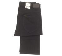 LADIES LEE MARION MID WAIST STRAIGHT LEG STRETCH JEAN ZIP FLY - BLACK