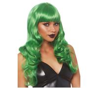 Womens The Joker Style Green Misfit Adult Fancy Dress Villain Cosplay Wig