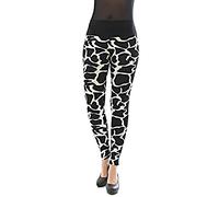 Ladies' Leggings Long High Waist Trousers Opaque Leo Leopard Leggings Animal Pattern - Giraffe-Schwarz-8, S