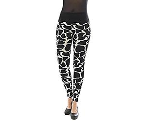 Ladies' Leggings Long High Waist Trousers Opaque Leo Leopard Leggings Animal Pattern - Giraffe-Schwarz-8, S
